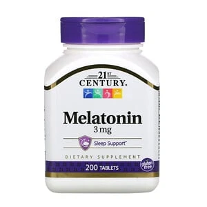 21st Century Melatonin, 3 mg, 200 Tablets U8