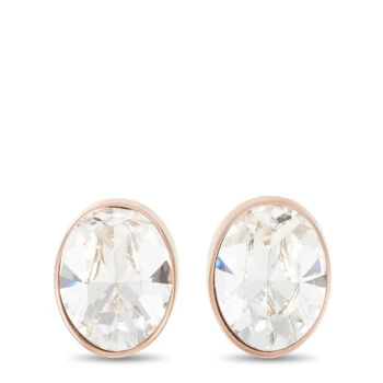 Calvin Klein Brilliant Rose Gold PVD Plated Stainless Steel White Crystal Earrings 