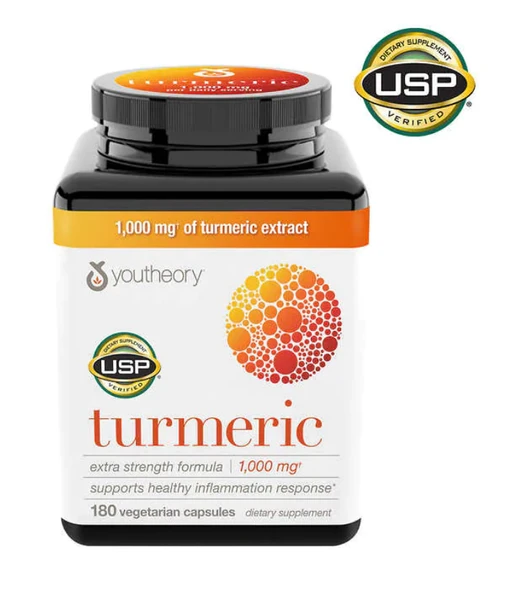 Youtheory Turmeric Extra Strength Formula 1,000 mg, 180 Capsules